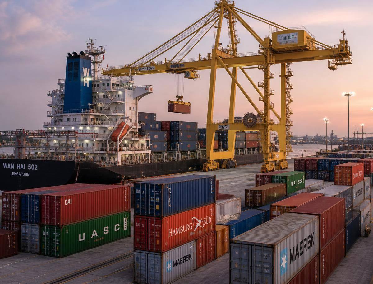 Export containers ready for shipment from Bangladesh